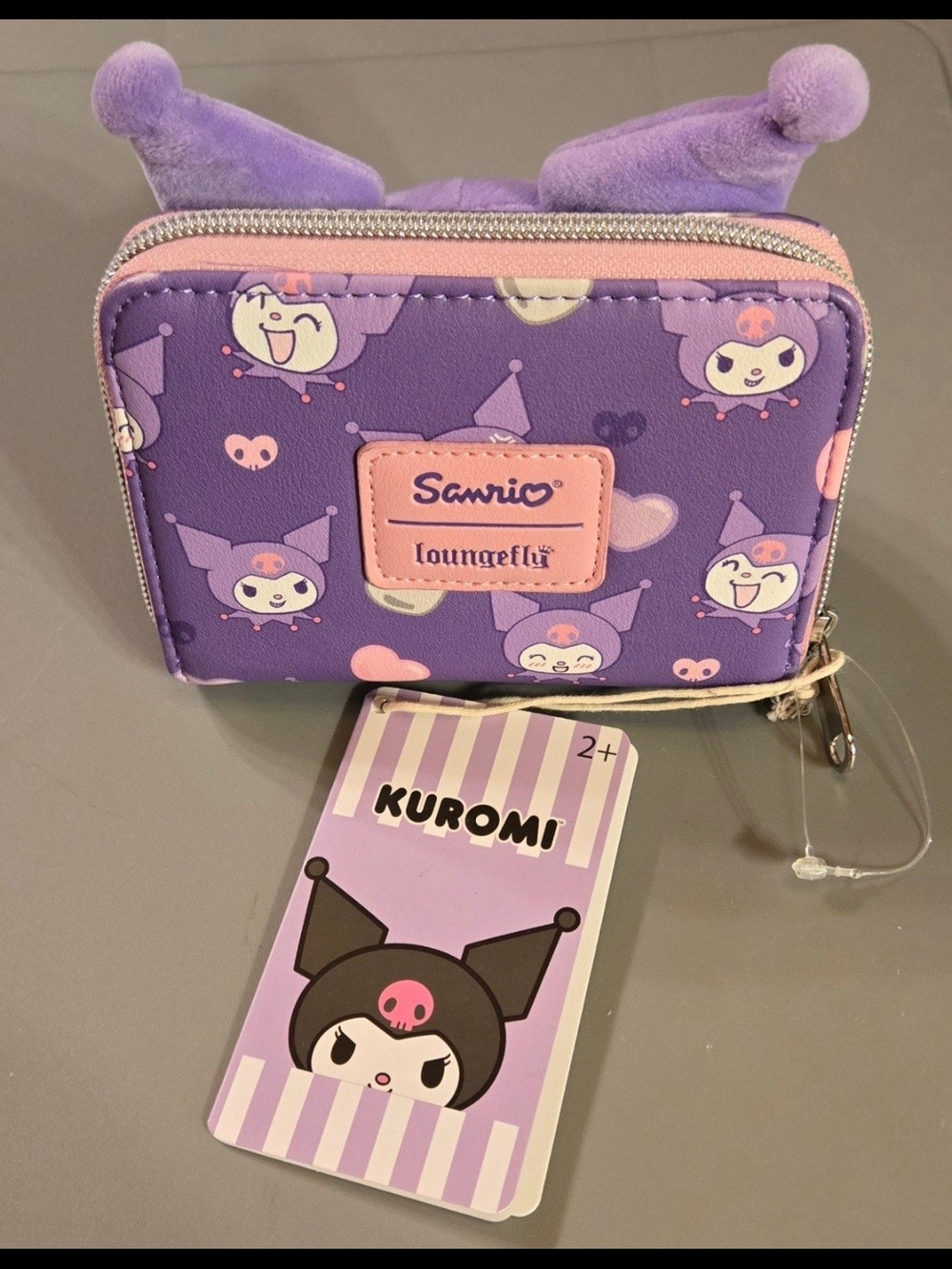 Loungefly Kuromi Plush Face Purple Wallet - Picture 2 of 2